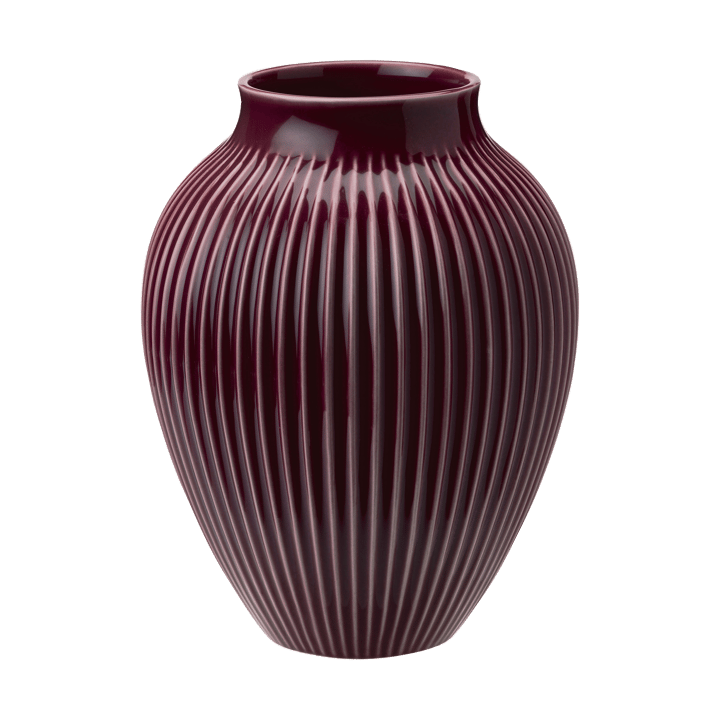 Knabstrup vase ribbed 20 cm - Berry - Knabstrup Keramik