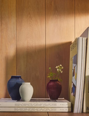 Knabstrup vase ribbed 3-pack - Berry-sand-dark blue - Knabstrup Keramik