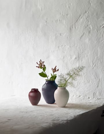 Knabstrup vase ribbed 3-pack - Berry-sand-dark blue - Knabstrup Keramik