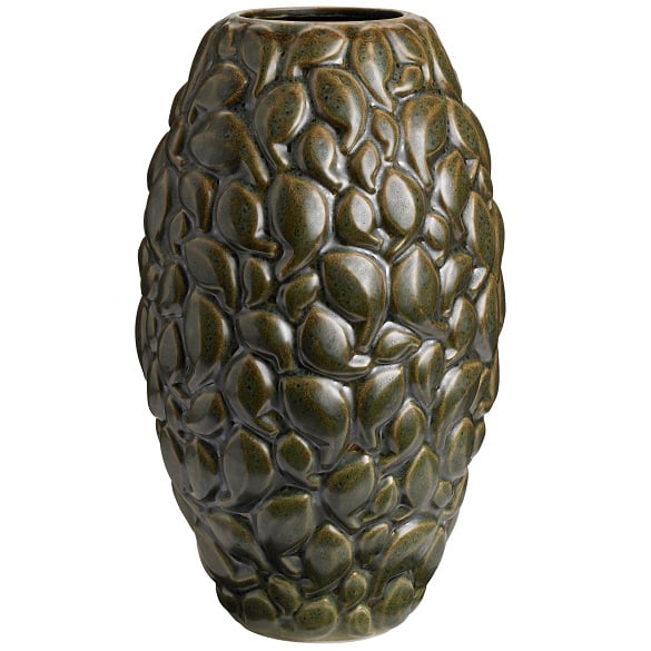 Knabstrup Keramik Leaf vase Limited Edition 40 cm Khaki green