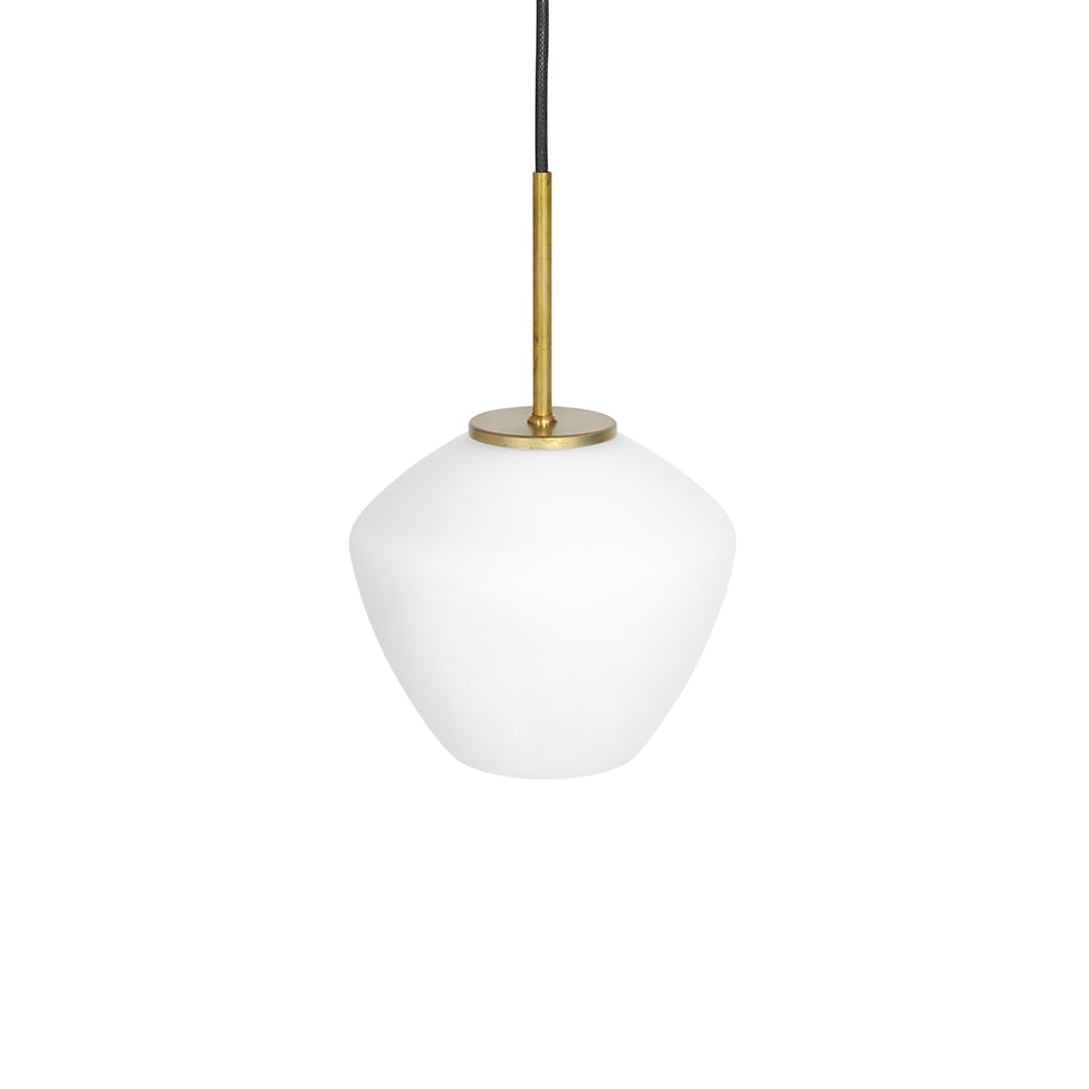 Konsthantverk DK 1-Low pendant Raw brass/matte white