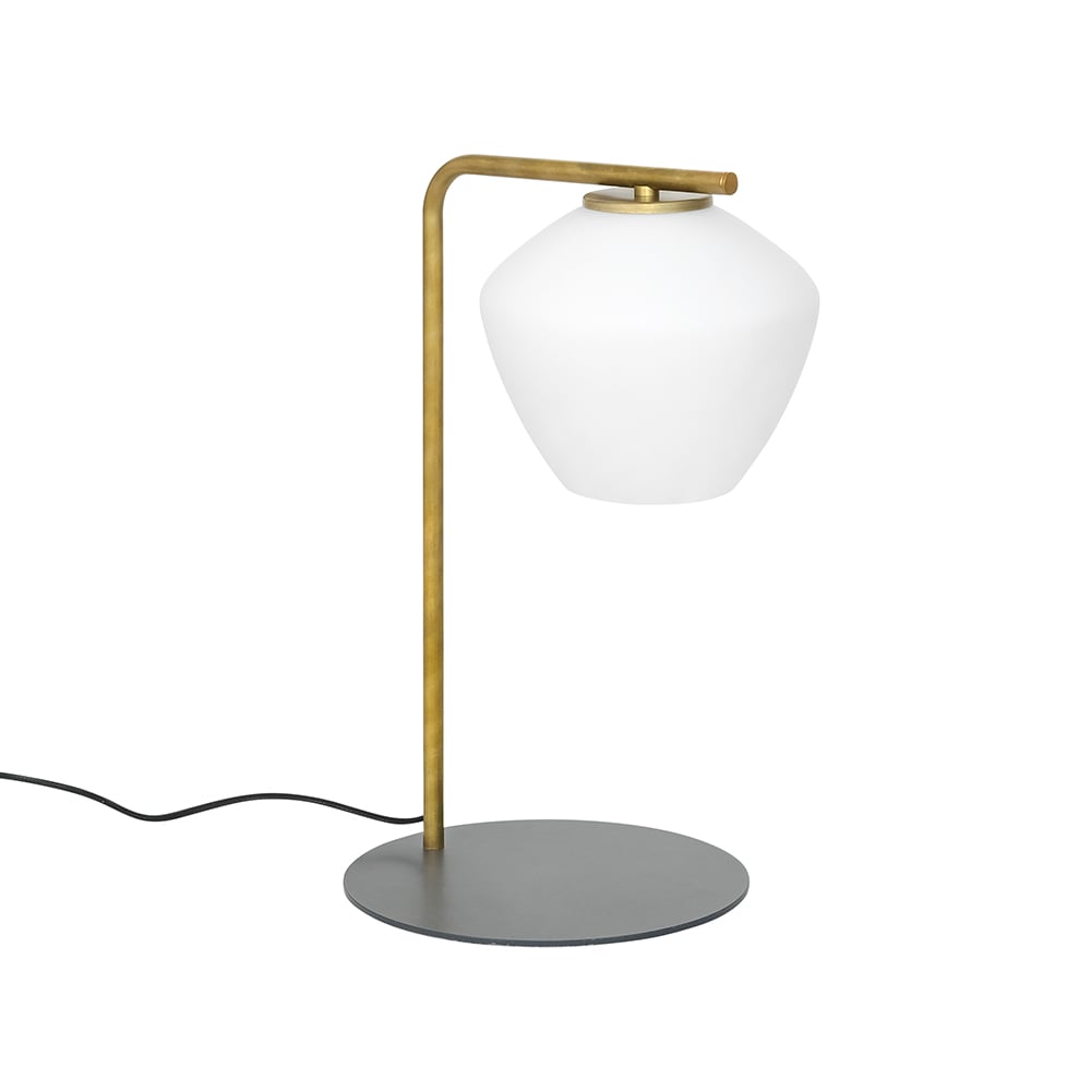 Konsthantverk DK table lamp Raw brass/matte white