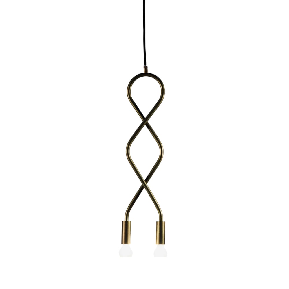 Konsthantverk Eld pendant Raw brass, 2-lights