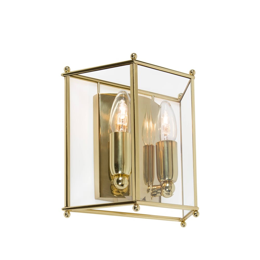 Konsthantverk Glimminge wall lamp Glass/brass