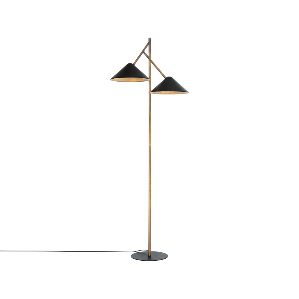 Konsthantverk Grenverk floor lamp Raw brass/black