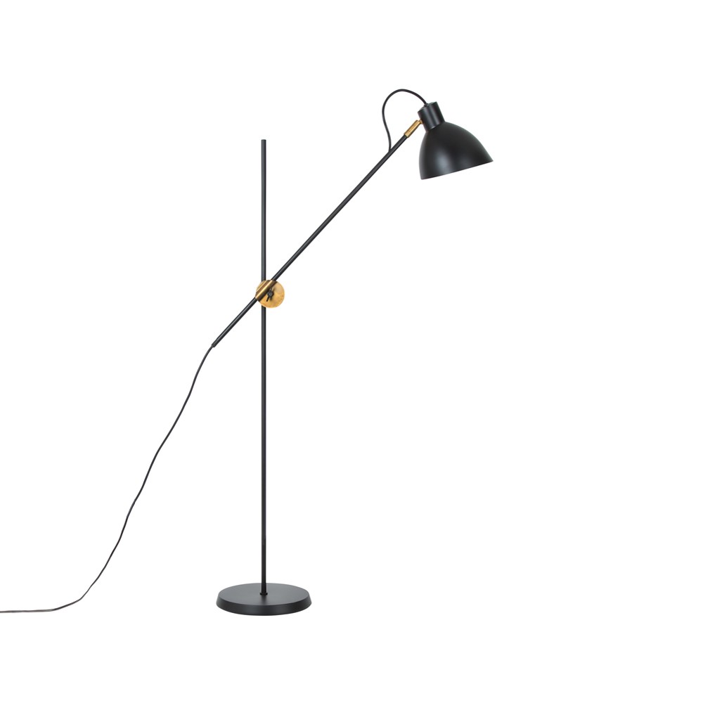 Konsthantverk KH1 floor lamp Black matte, raw brass