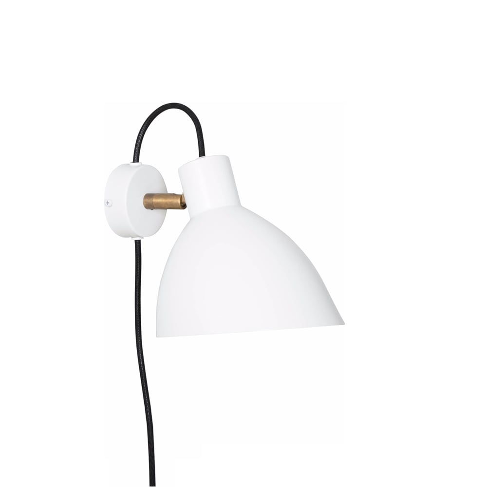 Konsthantverk KH1 wall lamp White matte, raw brass