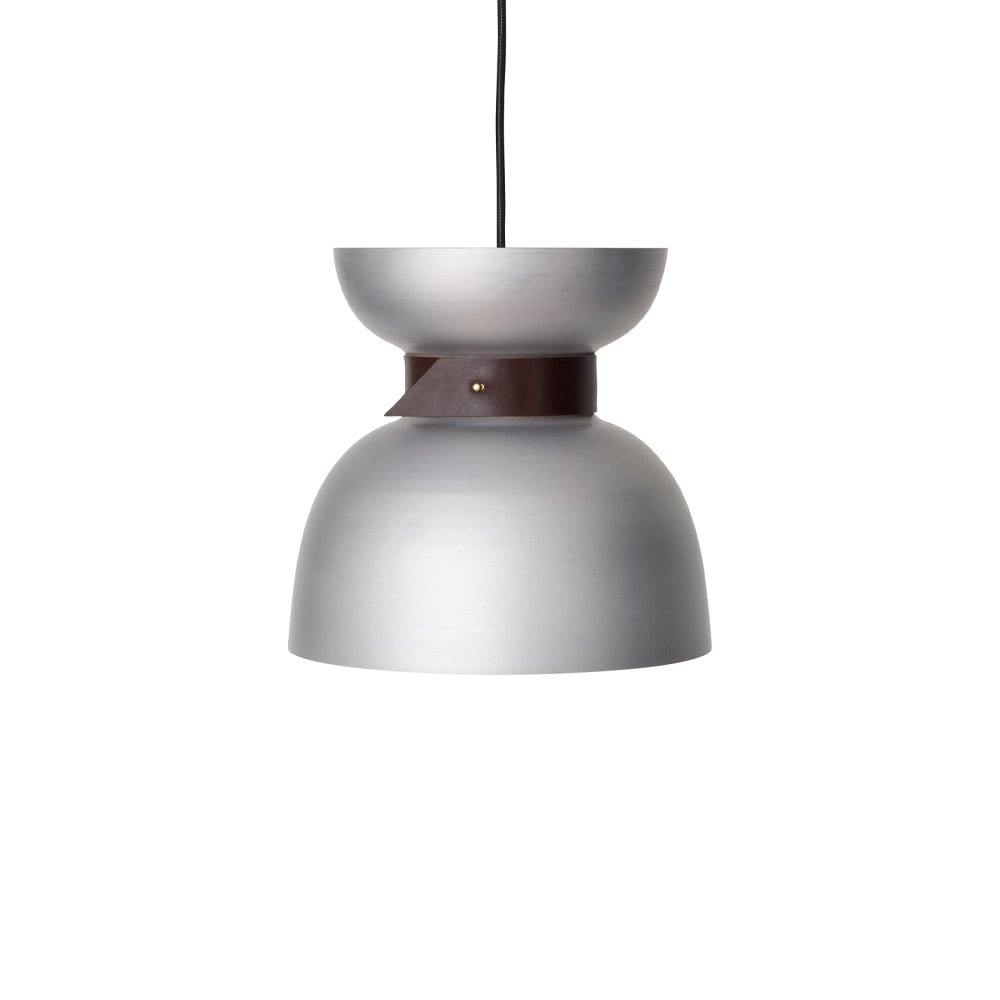 Konsthantverk Liv pendant Aluminum, leather | Scandinavian Design | Pendant lamps | Silver-coloured