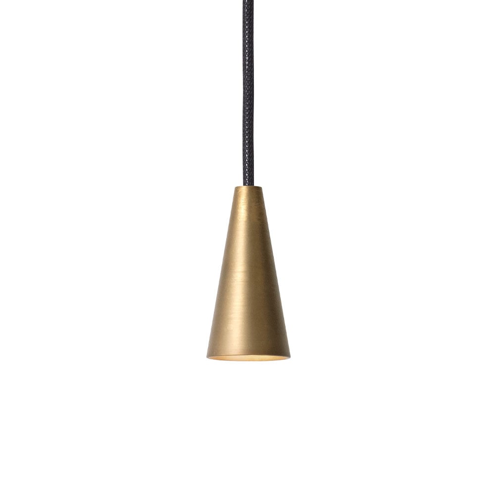 Konsthantverk Massiv pendant Raw brass, cone