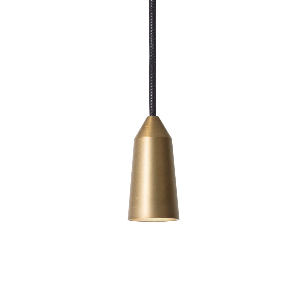 Konsthantverk Massiv pendant Raw brass, double cone