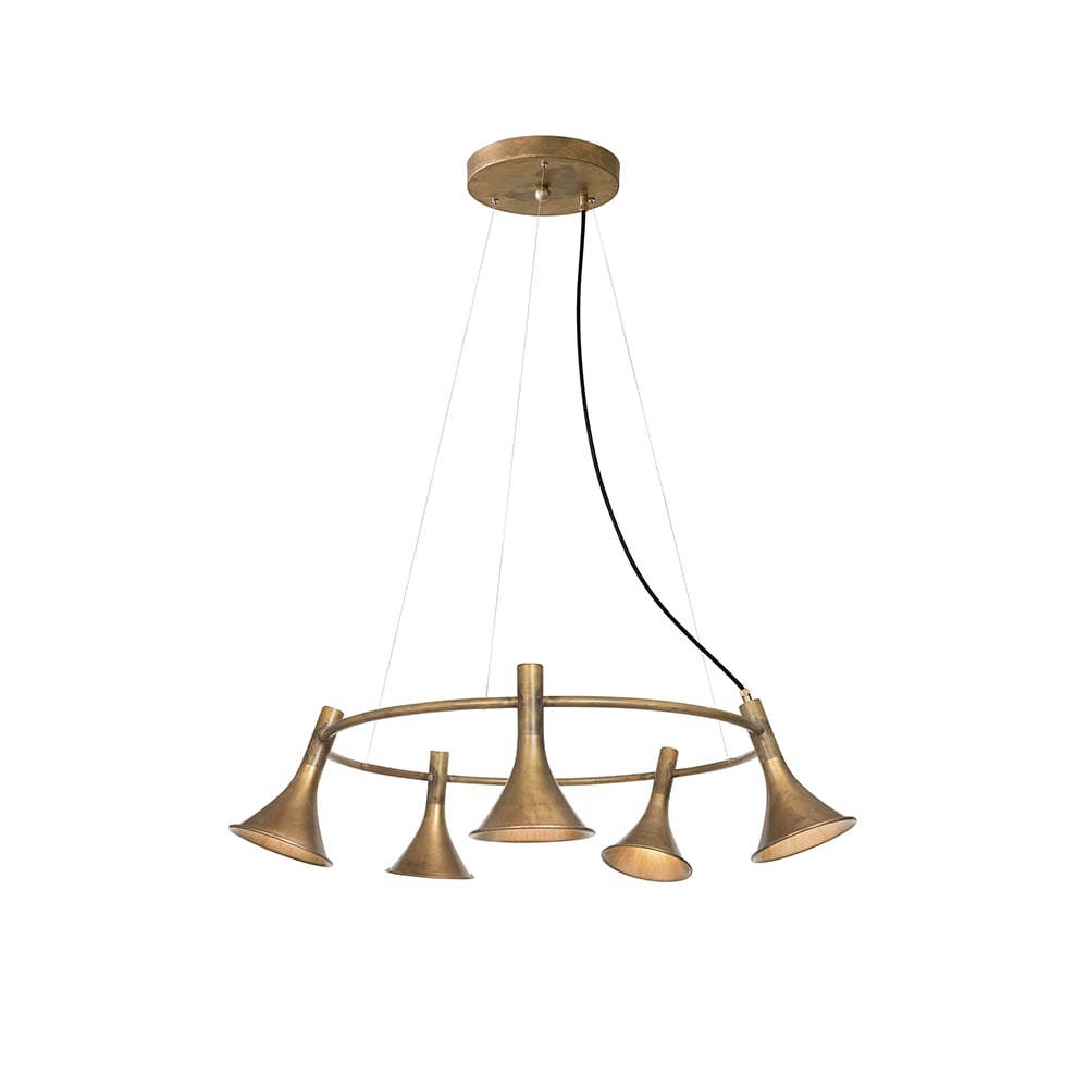 Konsthantverk Megafon 5-Low Round pendant Raw brass