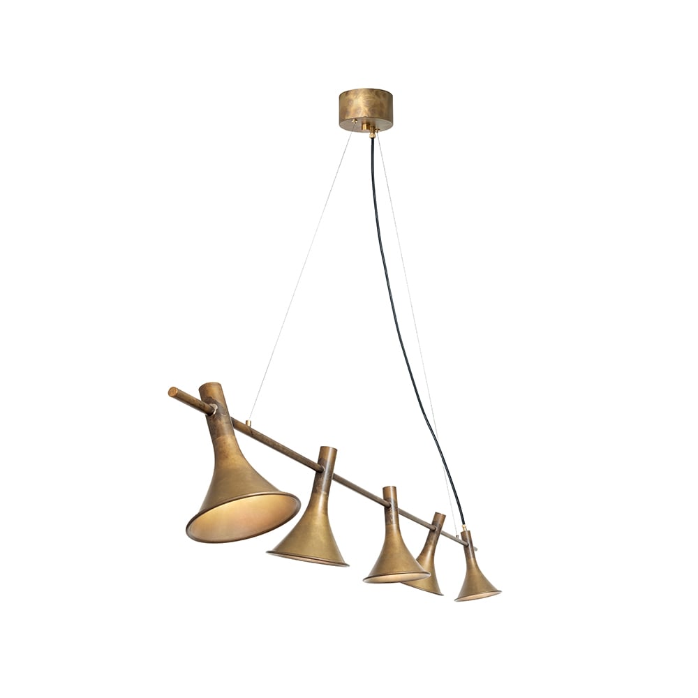 Konsthantverk Megafon 5-Low Straight Pendulum Raw brass