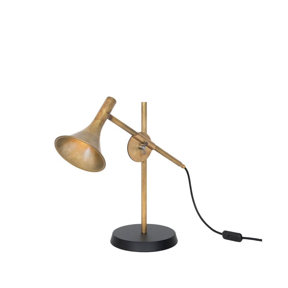 Konsthantverk Megafon table lamp Raw brass, black base