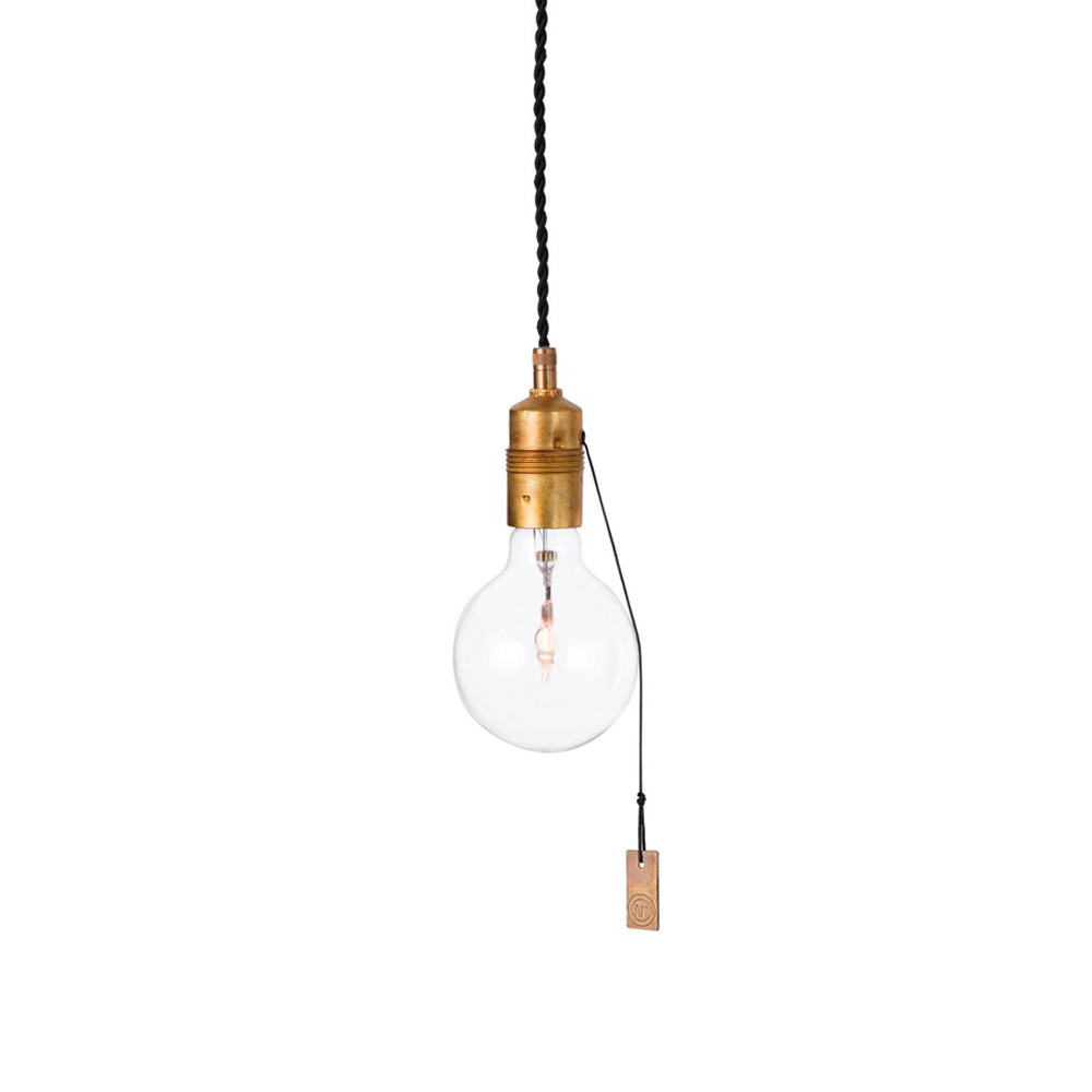 Konsthantverk Single pendant Raw brass, with pull switch