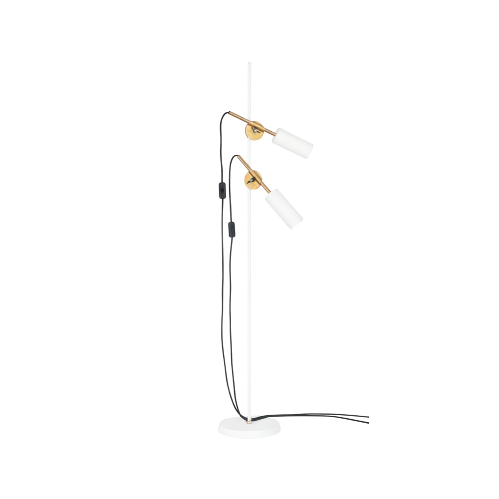 Konsthantverk Stav 2 - Low floor lamp White/raw brass