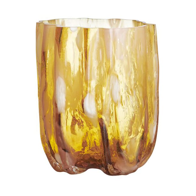 Crackle vase 27 cm - Amber Flamingo - Kosta Boda