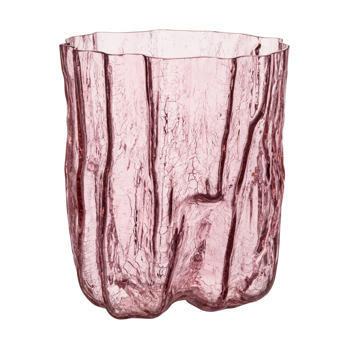 Kosta Boda Crackle vase 27 cm Pink