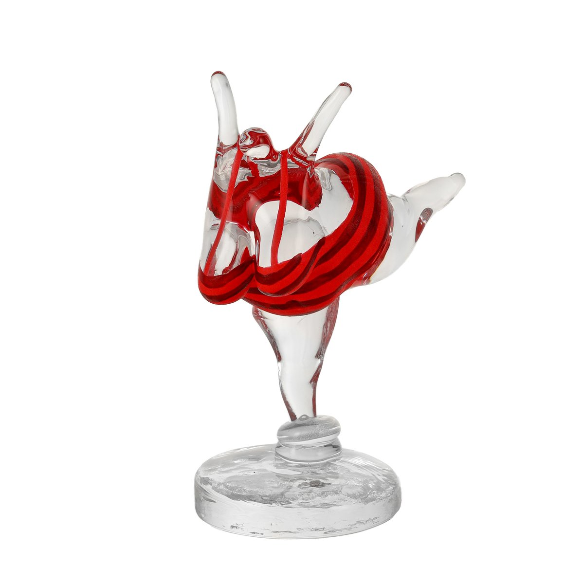 Kosta Boda KE 'Badlycka' glass sculpture Red