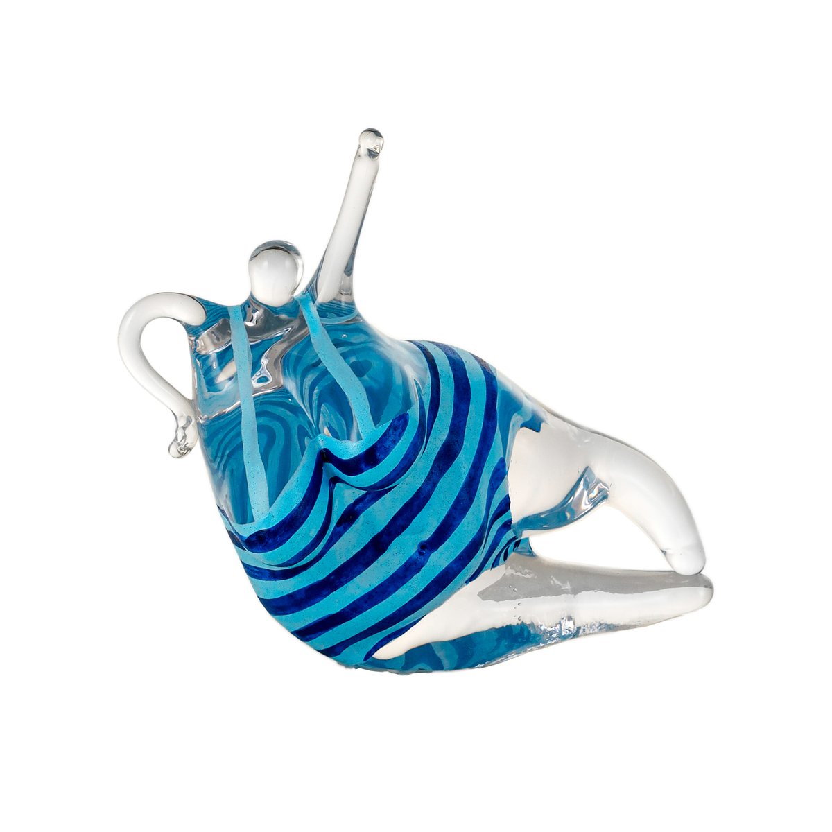 Kosta Boda KE 'Badlycka' glass sculpture Turquoise-blue