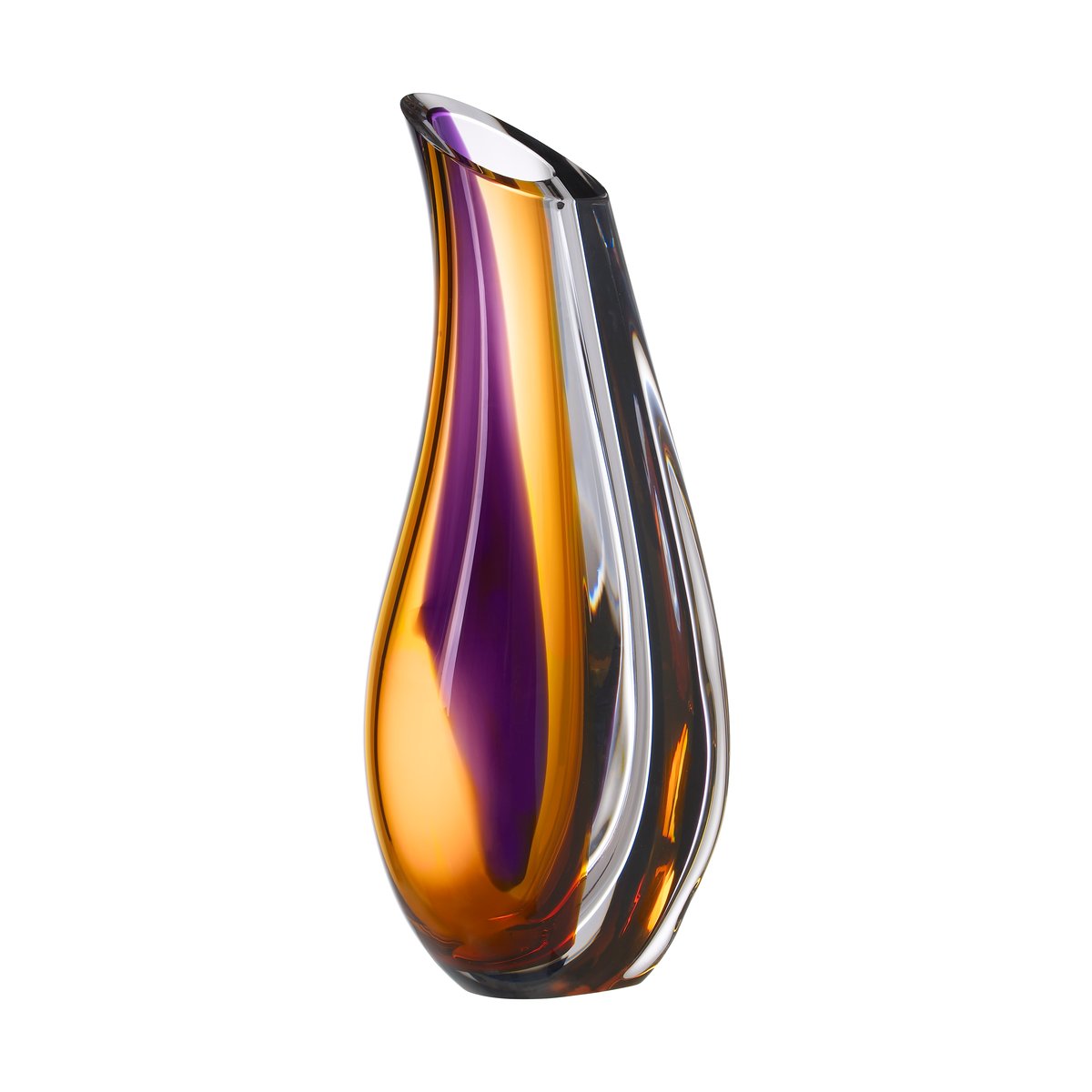 Kosta Boda Orchid vase 370 mm Purple-amber