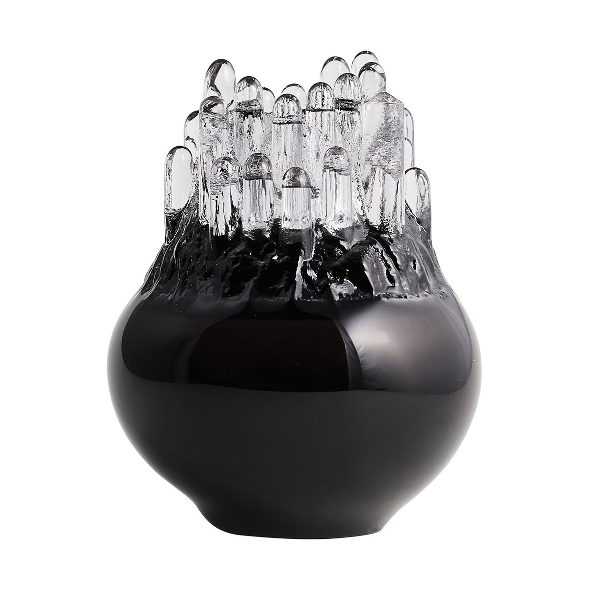 Kosta Boda Polar candle holder 190 mm Black