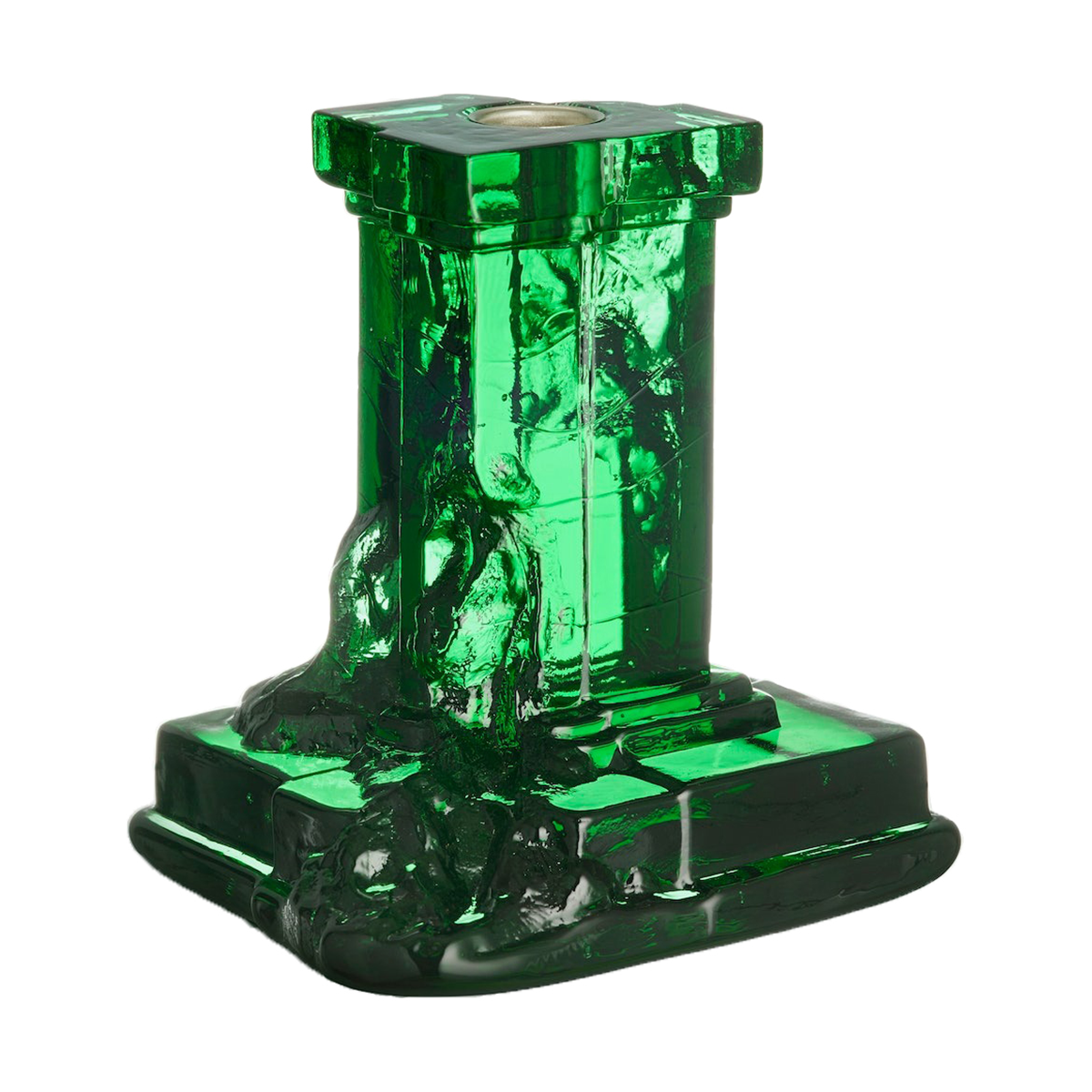 Kosta Boda Rocky Baroque candle sticks 150 mm Emerald green