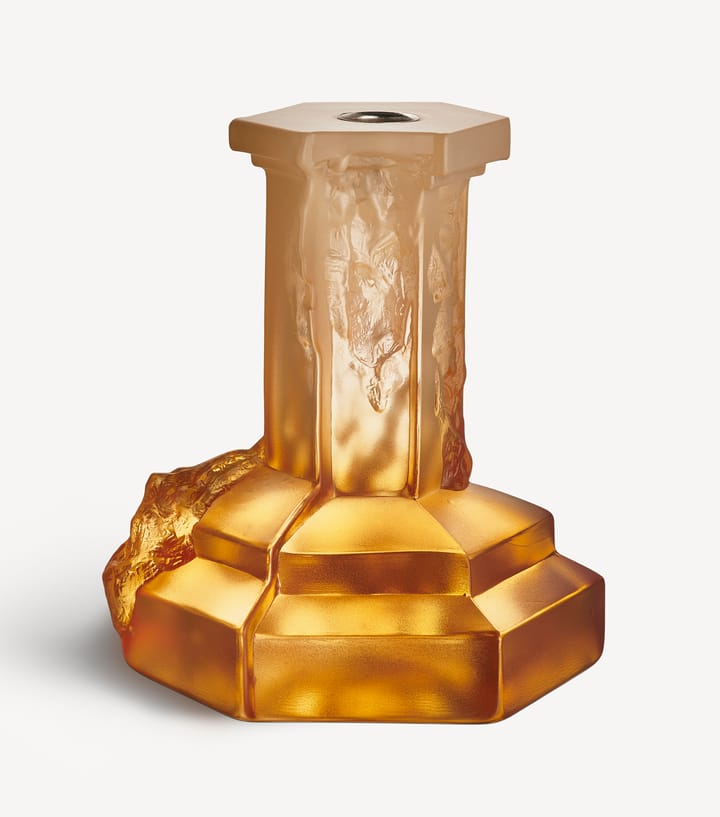 Rocky Baroque candle sticks 175 mm, Amber haze Kosta Boda