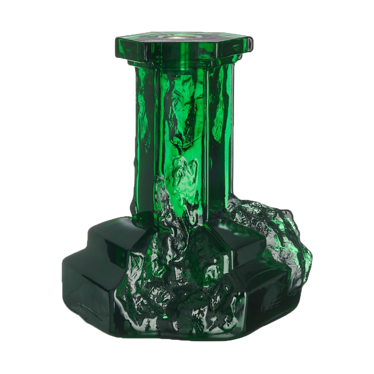 Kosta Boda Rocky Baroque candle sticks 175 mm Emerald green