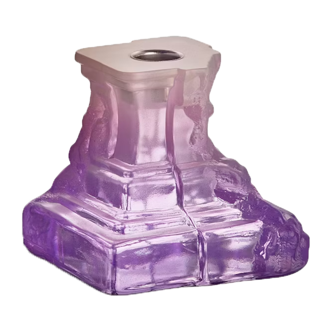 Kosta Boda Rocky Baroque candle sticks 95 mm Lilac