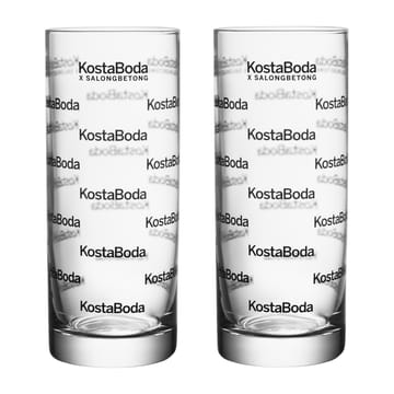 Salong Betong highball glass 33 cl 2-pack - Clear-black - Kosta Boda