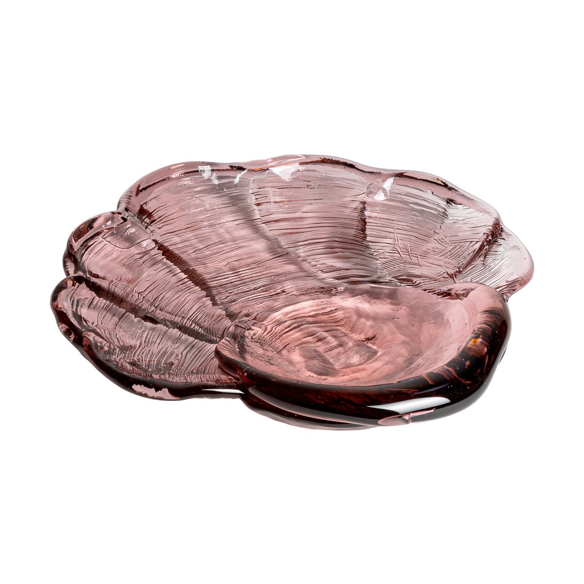 Kosta Boda Venusmussla glass saucer 30x33 cm Pink