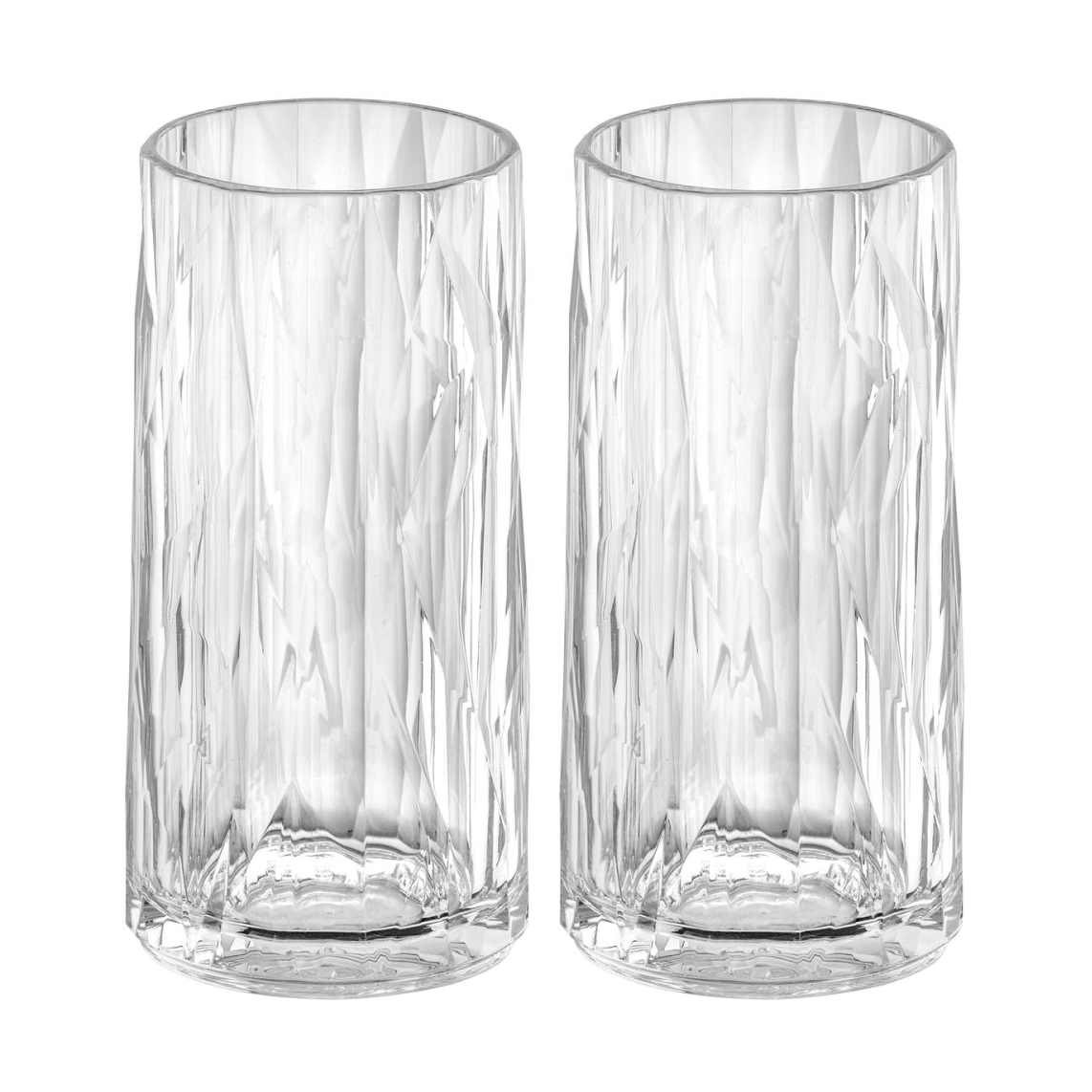 Koziol Club No. 8 drinking glass plastic 30 cl 2-pack Crystal clear