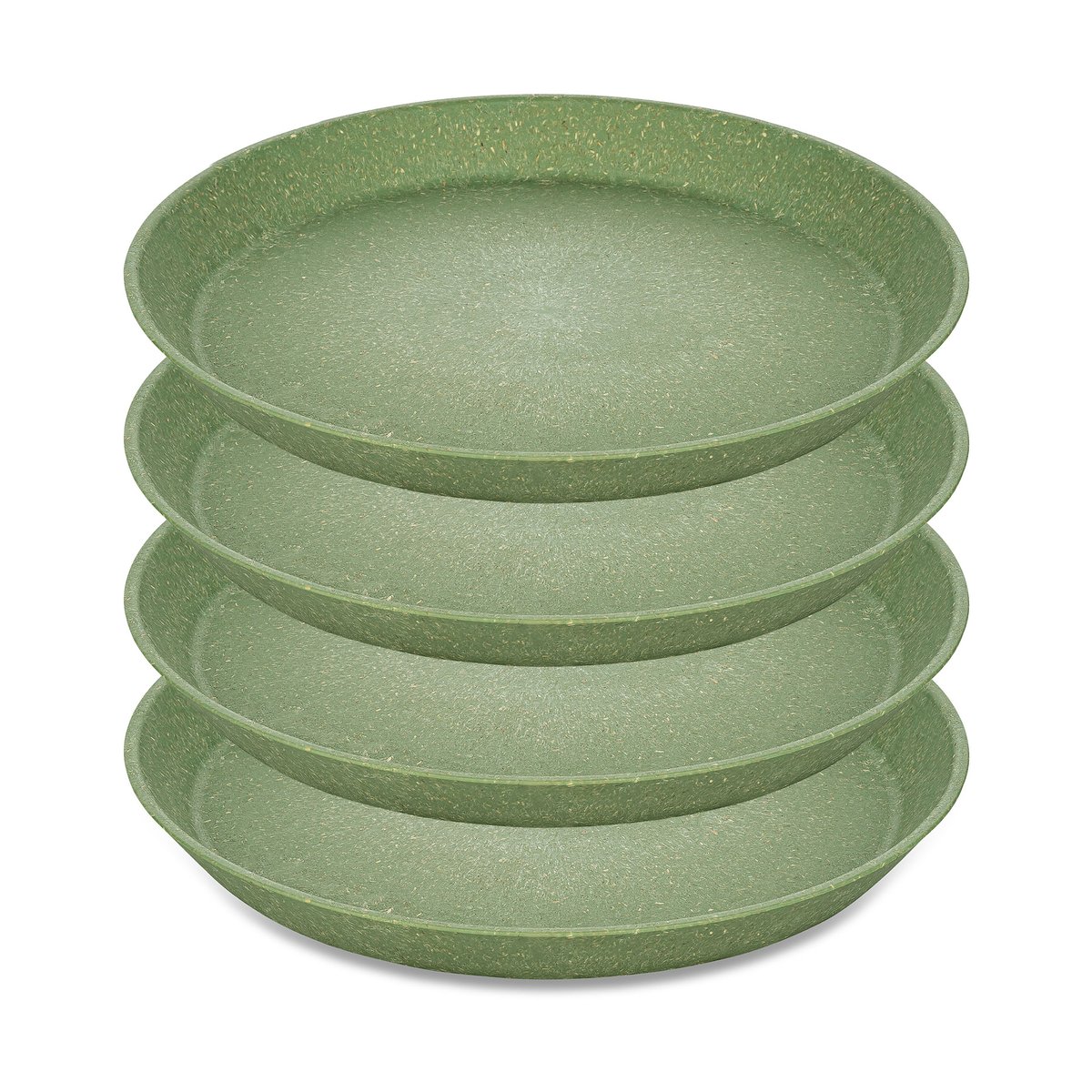 Koziol Connect small plate Ø20.5 cm 4-pack Natural leaf green