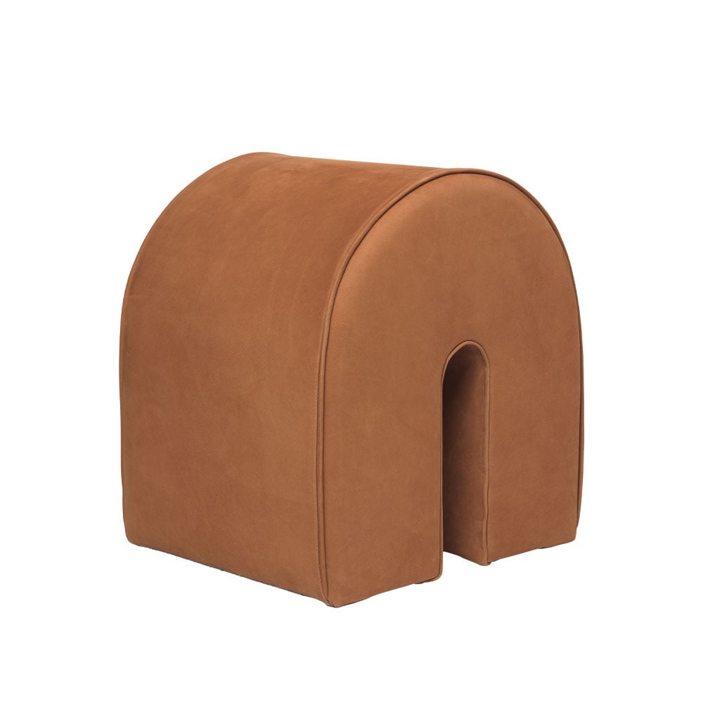 Kristina Dam Studio Curved pouf Leather cognac