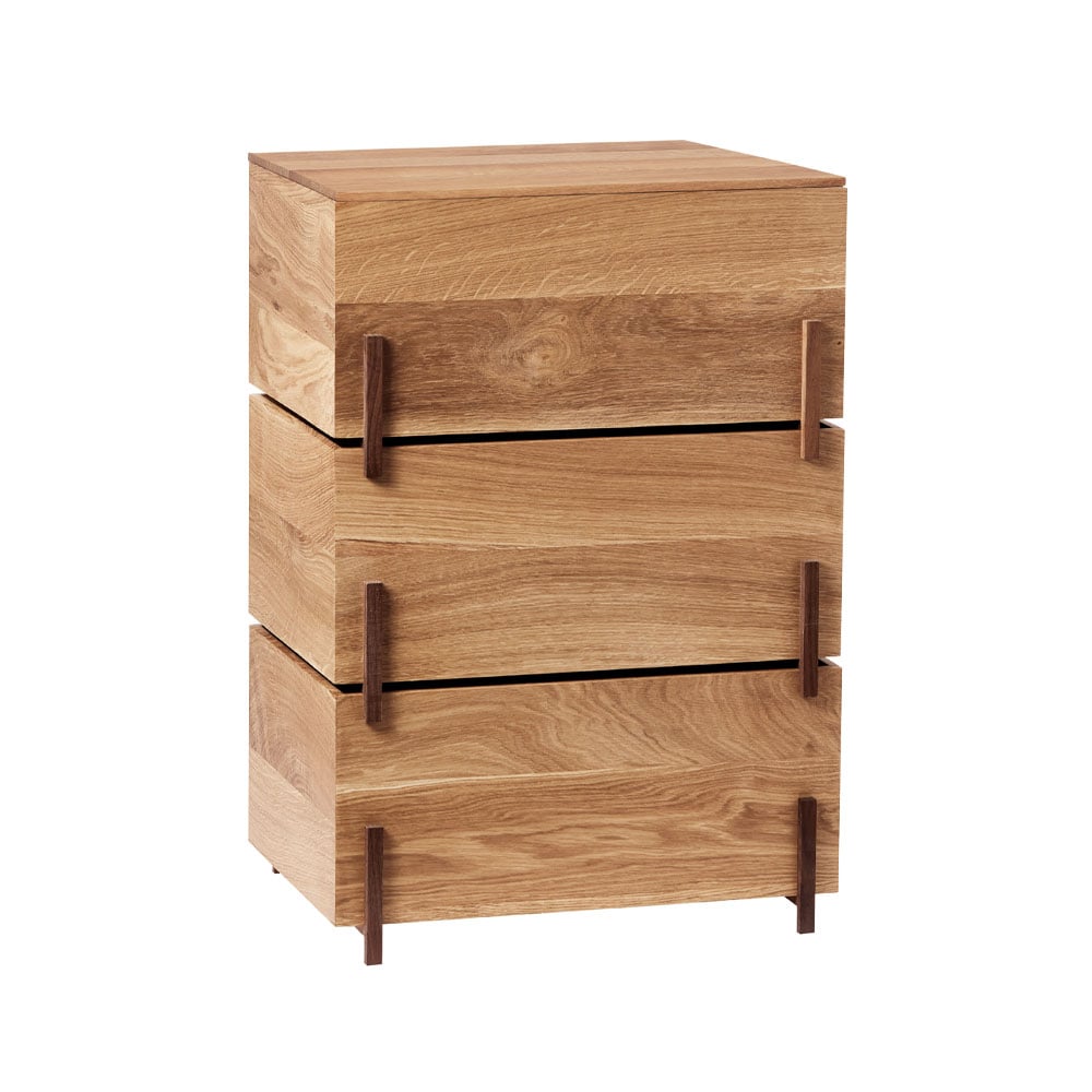 Kristina Dam Studio Stack storage box Oak, 3 pieces, dark oiled walnut legs