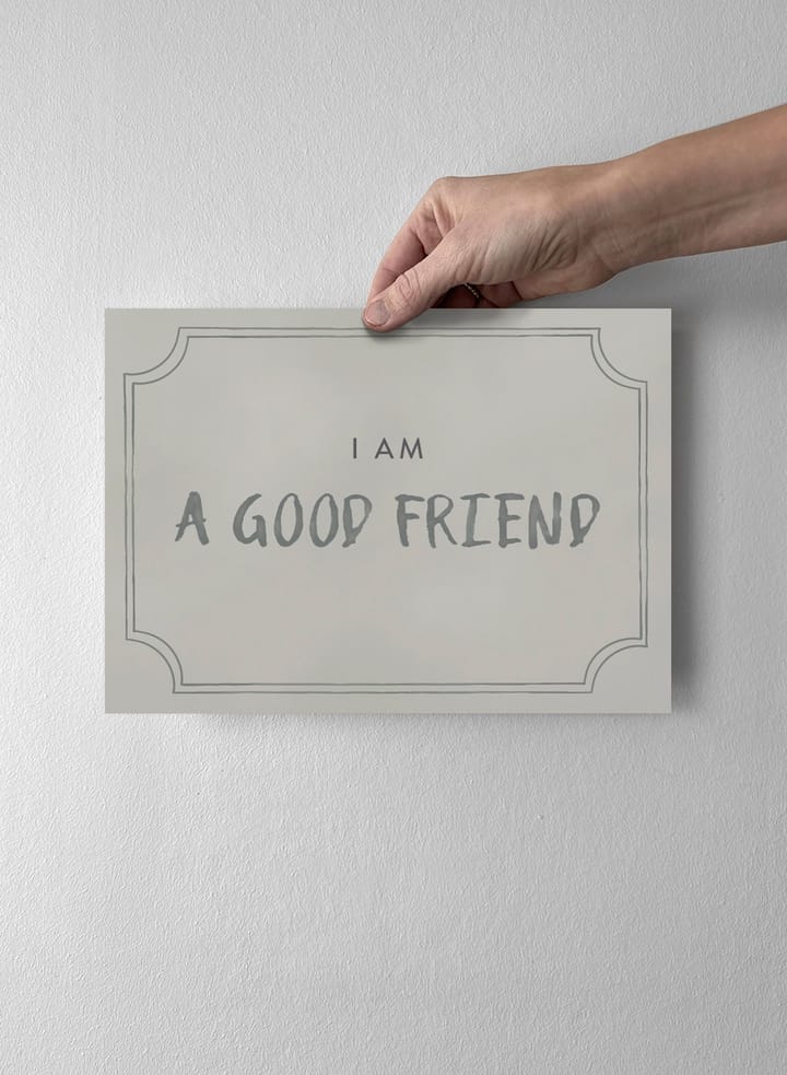 Good friend diploma poster 21x30 cm, Dusty mint Kunskapstavlan®