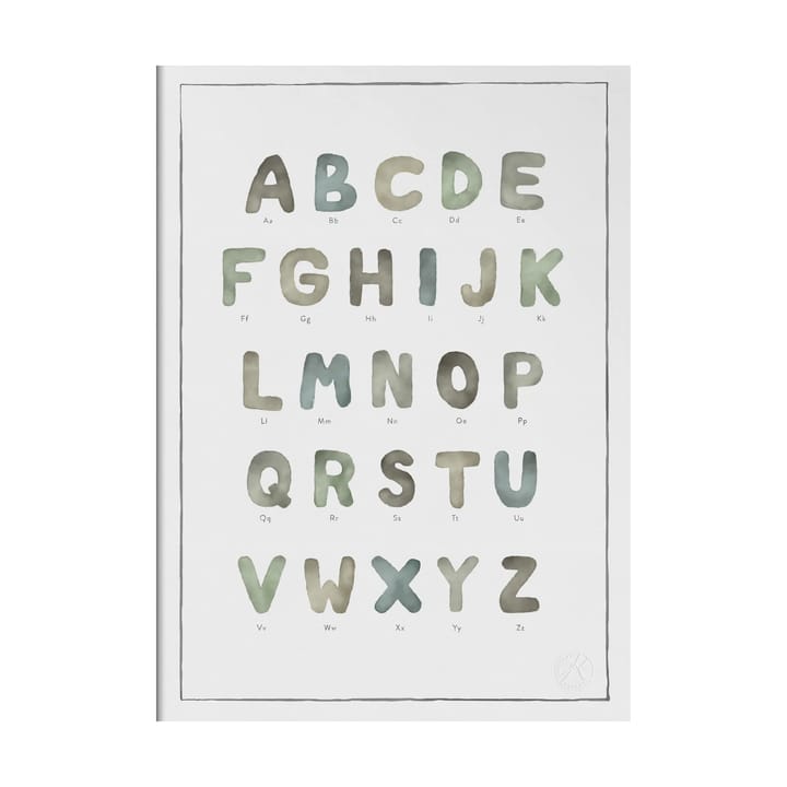 The Alphabet watercolour Poster, 30x40 cm Kunskapstavlan®