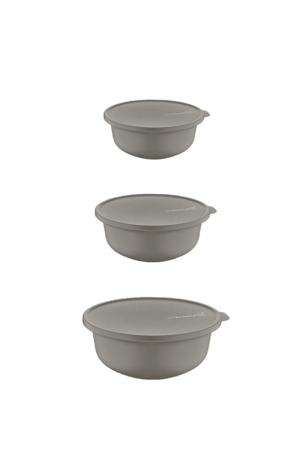 Evora bowl with lid 3-pack - Gray - Kütahya