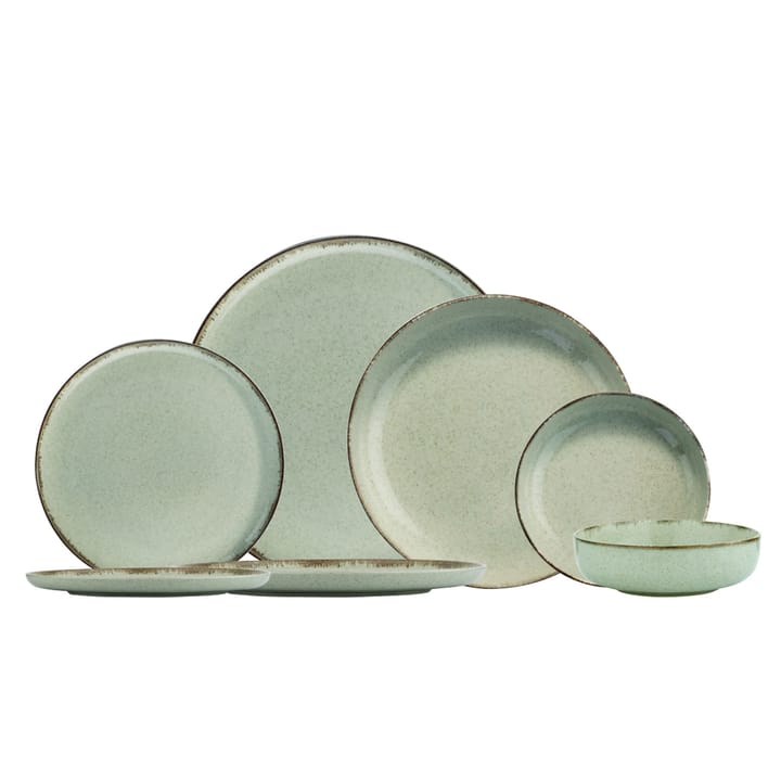 Evora porcelain set rounded edge 24 pieces - Green - Kütahya