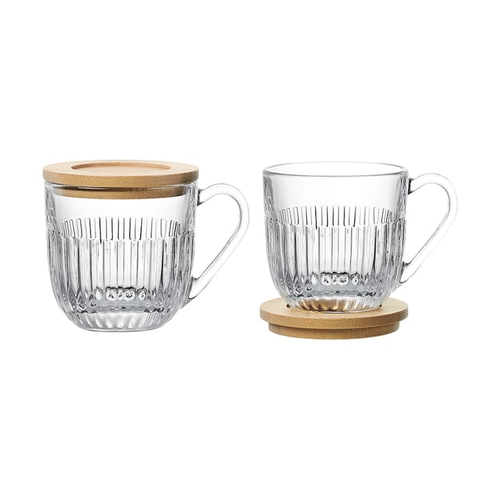 Ouessant mug with lid/saucer 2-pack - Transparent - La Rochère