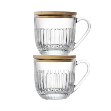 Ouessant mug with lid/saucer 2-pack - Transparent - La Rochère