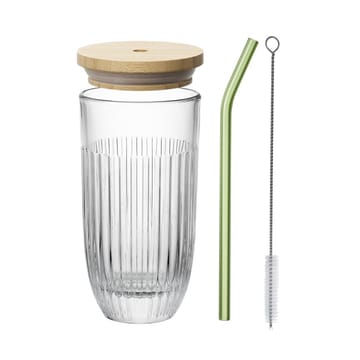 Ouessant smoothie glass with lid and straw 43 cl - Transparent - La Rochère