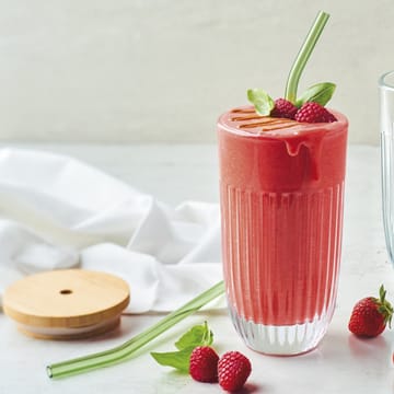 Ouessant smoothie glass with lid and straw 43 cl - Transparent - La Rochère