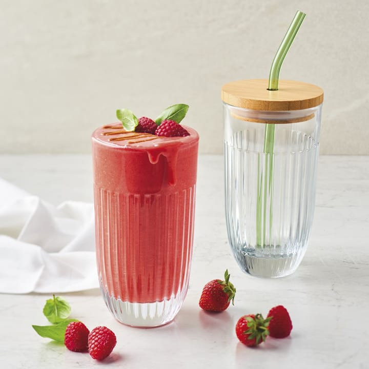 Ouessant smoothie glass with lid and straw 43 cl - Transparent - La Rochère