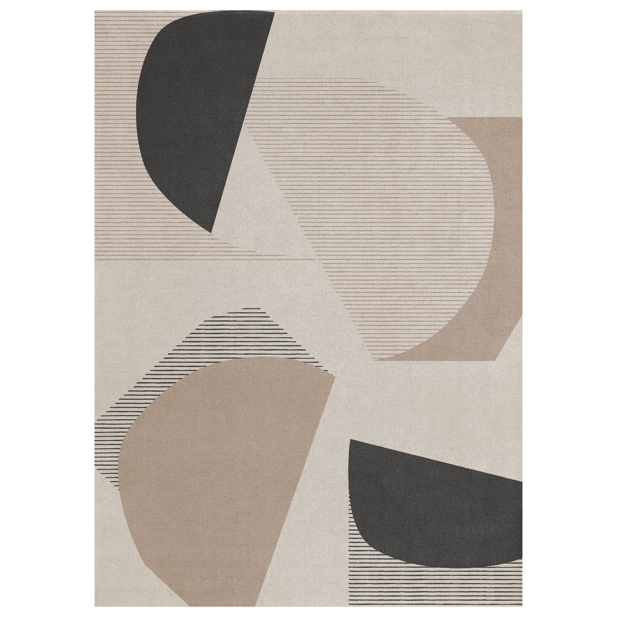 Layered Birch wool rug 250x350 cm