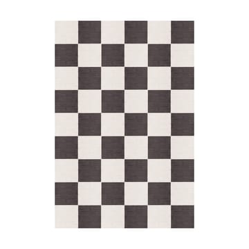 Chess wool rug - Black and white, 140x200 cm - Layered