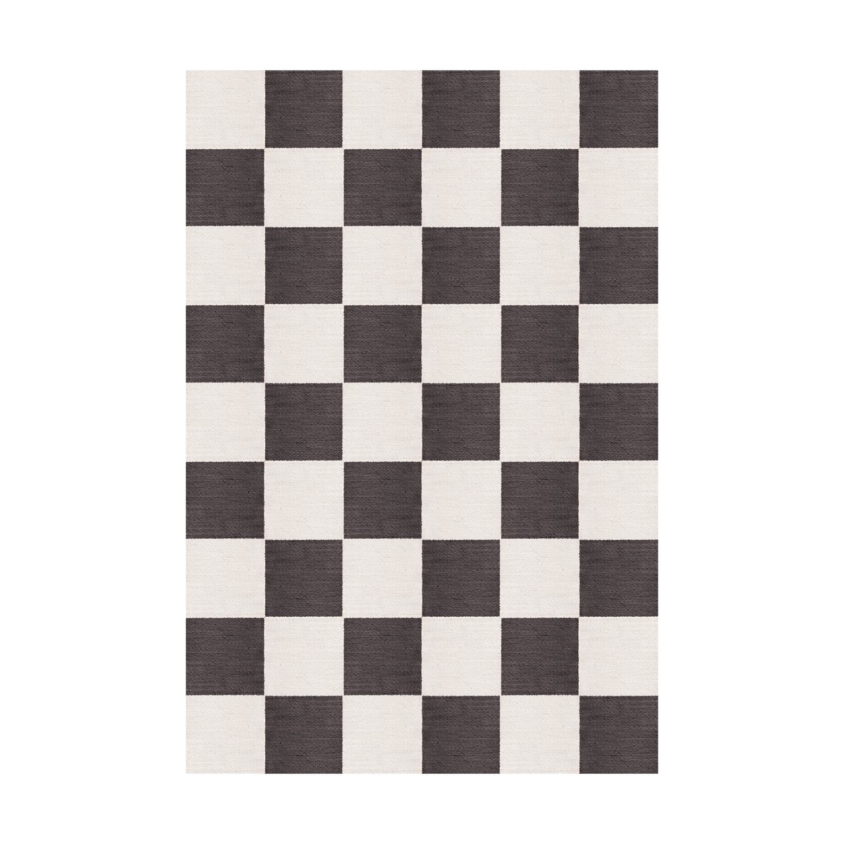 Layered Chess wool rug Black and white, 140x200 cm