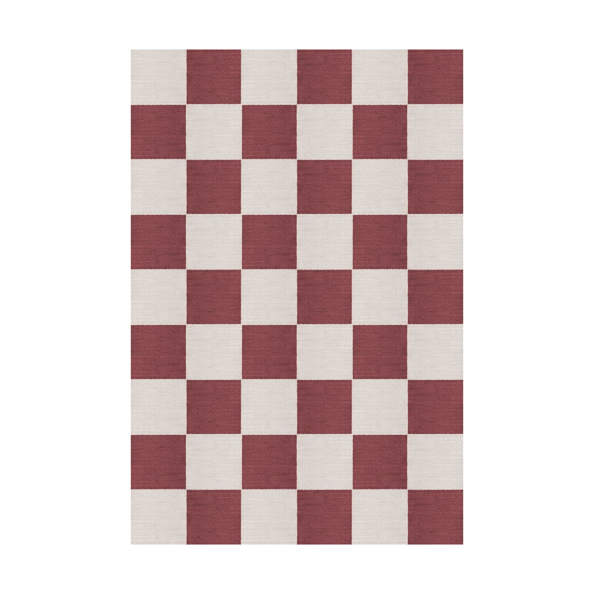 Layered Chess wool rug Burgundy, 140x200 cm