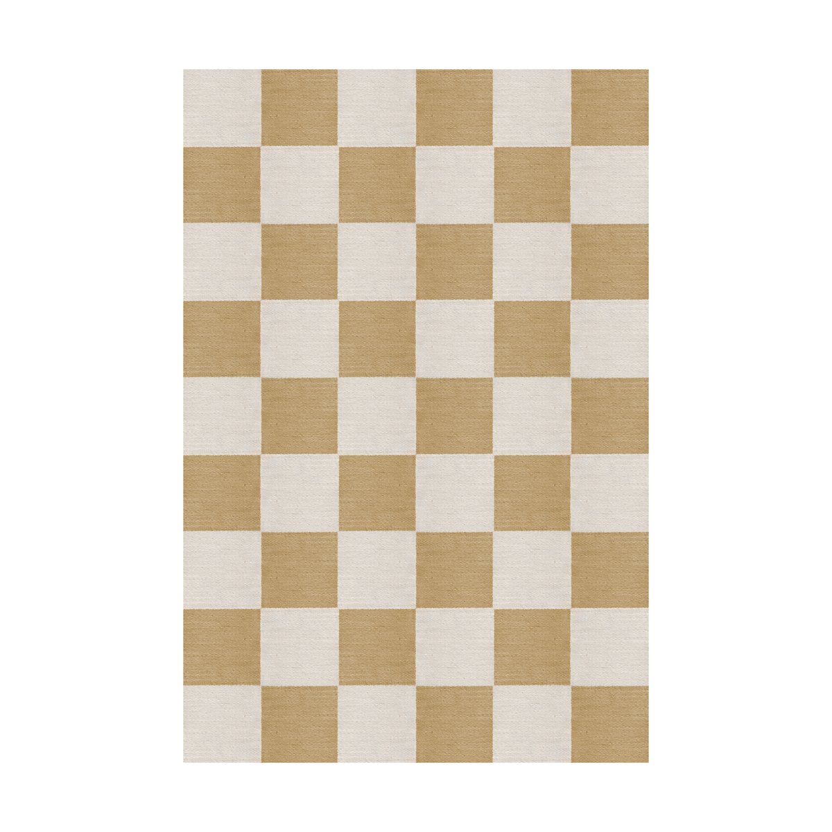 Layered Chess wool rug Harvest Yellow, 140x200 cm