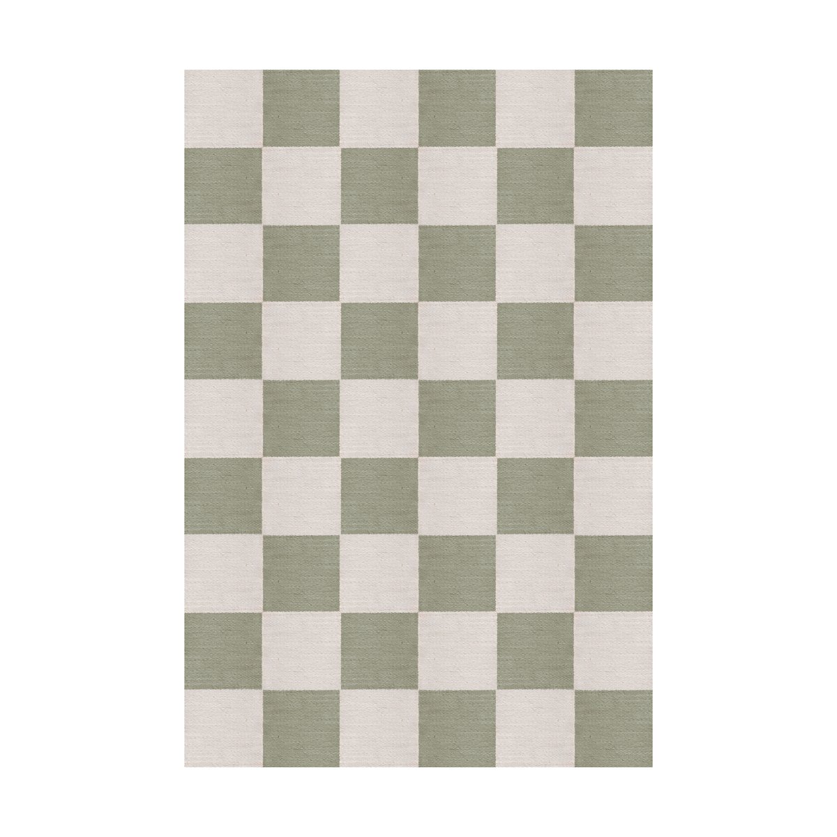 Layered Chess wool rug Sage, 140x200 cm